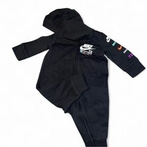 Baby Nike Black Hooded Jumpsuit 3months